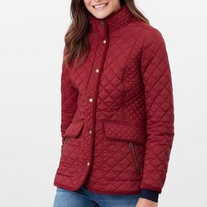 NWT Joules Newdale Quilted Jacket - color redwine.